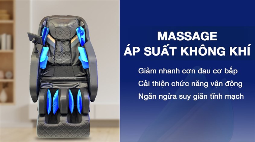 Chế độ massage áp suất không khí trên ghế Massage Fuji Care FC 999 giúp cải thiện chức năng vận động