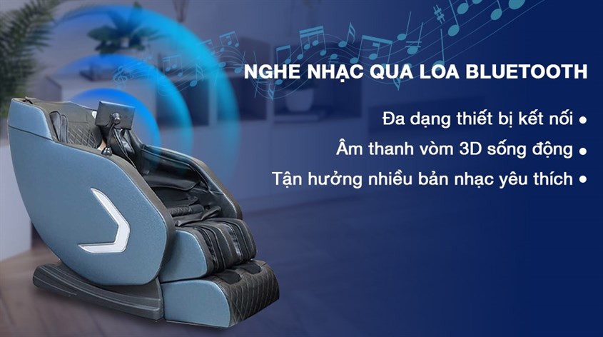 Ghế Massage Fuji Care FC 999 có tính năng nghe nhạc qua loa bluetooth giúp bạn thư giãn tốt nhất khi massage 