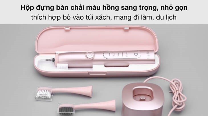 Bàn chải điện Halio Sonic Whitening Pro Rose Gold với thiết kế nhỏ gọn nhưng không kém phần sang trọng