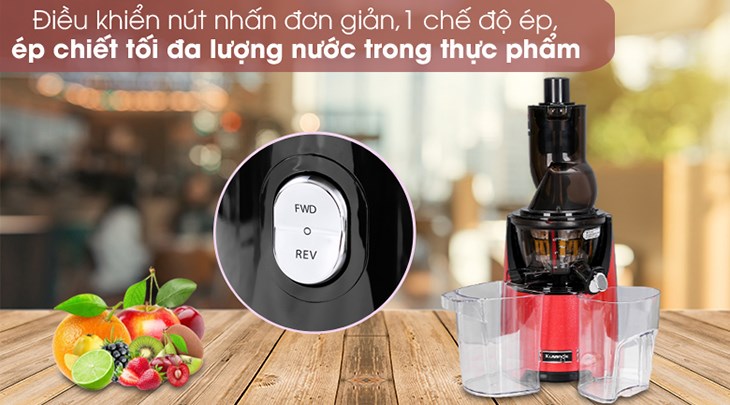 Máy ép chậm Kuvings EVO820 đỏ thuộc loại máy ép chậm trục đứng được với bảng điều khiển đơn giản, dễ sử dụng