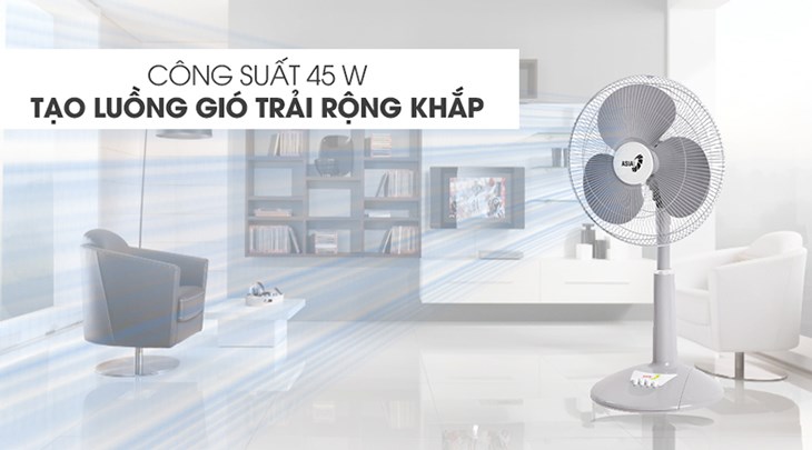 Quạt lửng Asia A16019-XV0 phù hợp sử dụng trong gia đình, có thể đặt ở nhiều không gian khác nhau