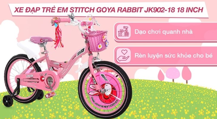 Xe đạp trẻ em Stitch Goya Rabbit JK902-18 18 inch là mẫu xe đạp được rất nhiều bé yêu thích tại Điện máy XANH