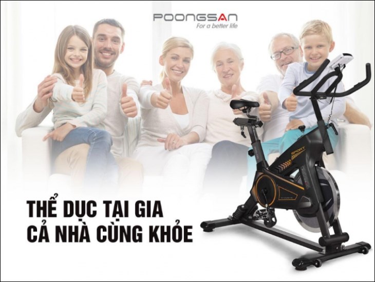 Xe đạp tập thể dục Poongsan sẽ giúp bạn chăm sóc sức khỏe toàn diện cho cả gia đình