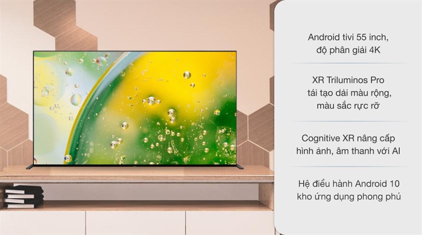 Android Tivi OLED Sony 4K 55 inch XR-55A90J có chất lượng hình ảnh vượt trội và dải màu rộng