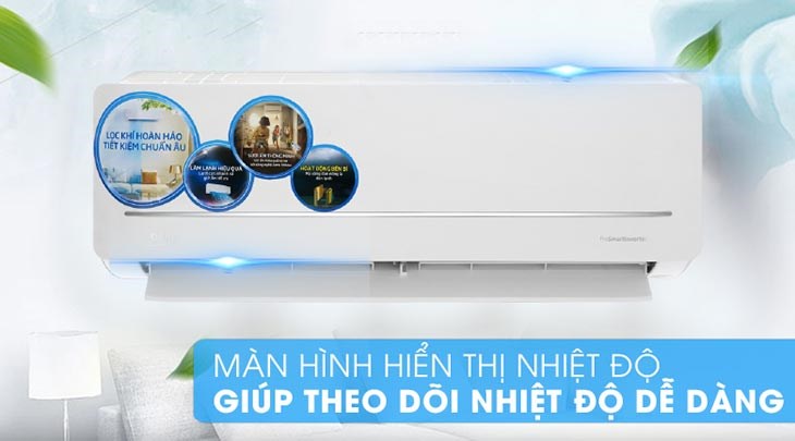 Máy lạnh 2 chiều Beko Inverter 1.5 HP RSVH12VS có màn hình hiển thị nhiệt độ giúp quan sát, điều chỉnh nhiệt độ dễ dàng