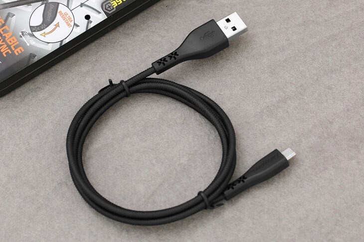 Cáp Micro USB 1.2m Energizer C41UBMCGBKT Đen có đầu USB tương thích với nhiều thiết bị