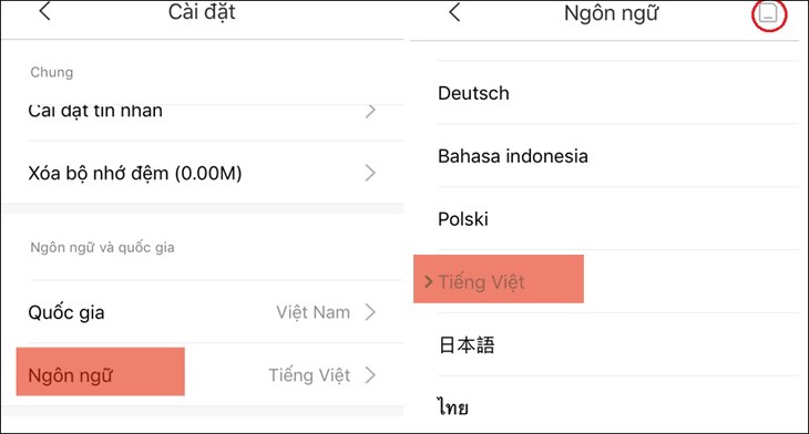 Bạn có thể cài đặt ngôn ngữ phù hợp với nhu cầu sử dụng của mình