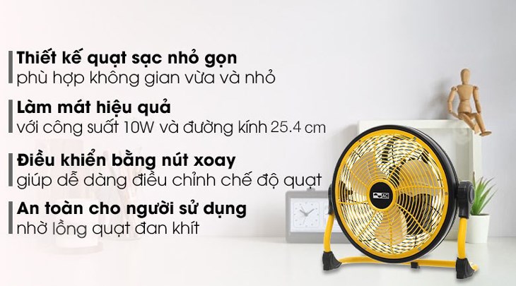 Quạt sạc điện AC 3 cánh ARF01D113 10W được bán với giá 2.353.000 đồng (cập nhật 10/2023 và có thể thay đổi theo thời gian)