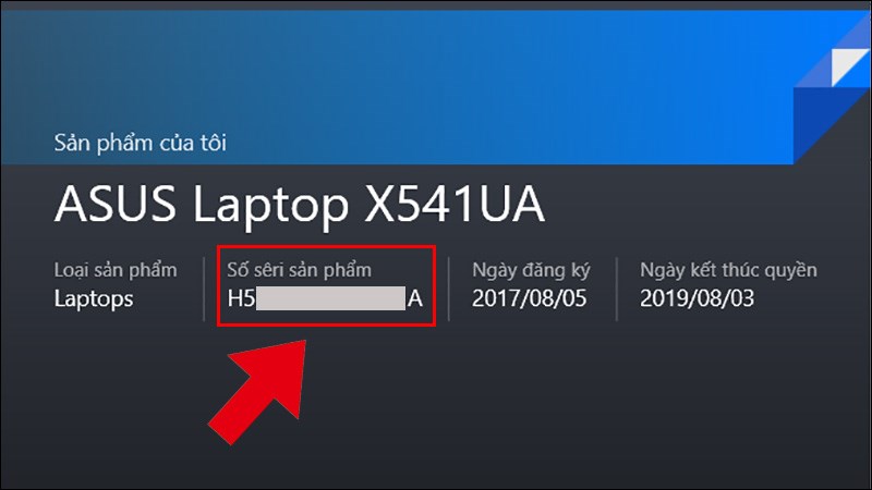 Bạn kiểm tra tại mục Serial Number sản phẩm
