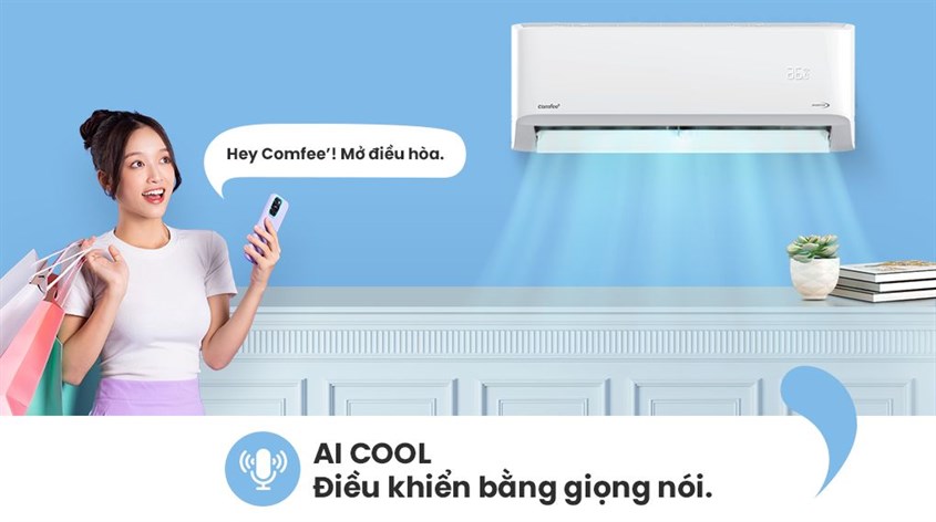 Máy lạnh Comfee Inverter 1 HP CFS-10VDGF-V có công nghệ AI Cool - Điều khiển bằng giọng nói mà không phải mất công tìm kiếm chiếc remote