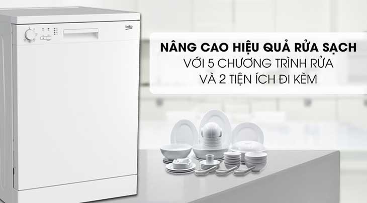 Máy rửa chén độc lập Beko DFN05311W nâng cao hiệu quả rửa sạch với chức năng sấy tăng cường