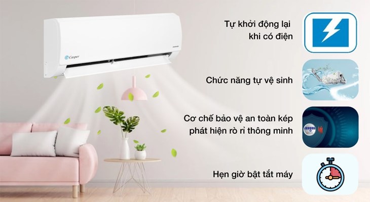 Máy lạnh Casper Inverter 1 HP IC-09TL32 trang bị đa dạng chức năng vô cùng tiện lợi