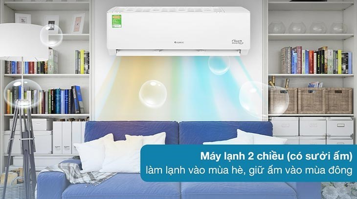 Máy lạnh 2 chiều Gree Inverter 1 HP GWH09PA-K6D1P4 có chế độ sưởi ấm giúp giữ ấm vào mùa đông và làm mát vào mùa hè