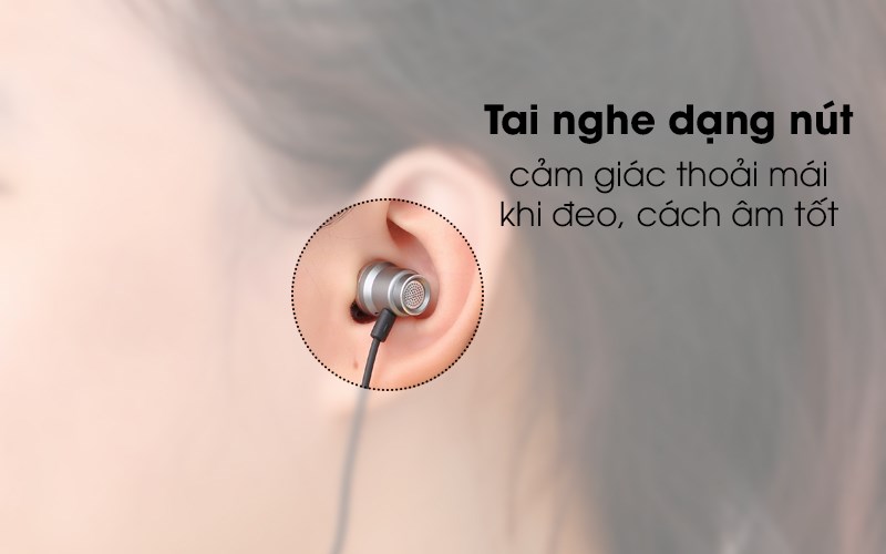 Tai nghe Có Dây Mozard DS509-WB sử dụng nút đệm tạo cảm giác dễ chịu khi đeo