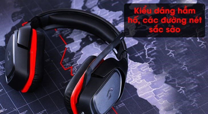 Tai nghe Chụp Tai Gaming Logitech G331 sở hữu thiết kế cá tính và mạnh mẽ