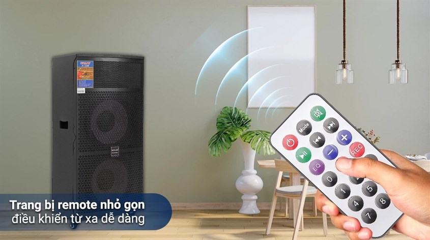 Loa điện karaoke SuYang X-138 850W được tặng kèm remote điều khiển từ xa