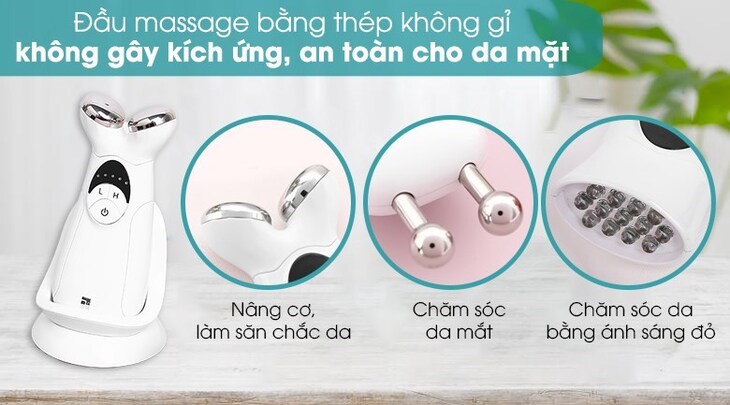 Máy massage nâng cơ và cải thiện sắc tố da Lifetrons EP-400 với ánh sáng sinh học hỗ trợ làm dịu và trắng da