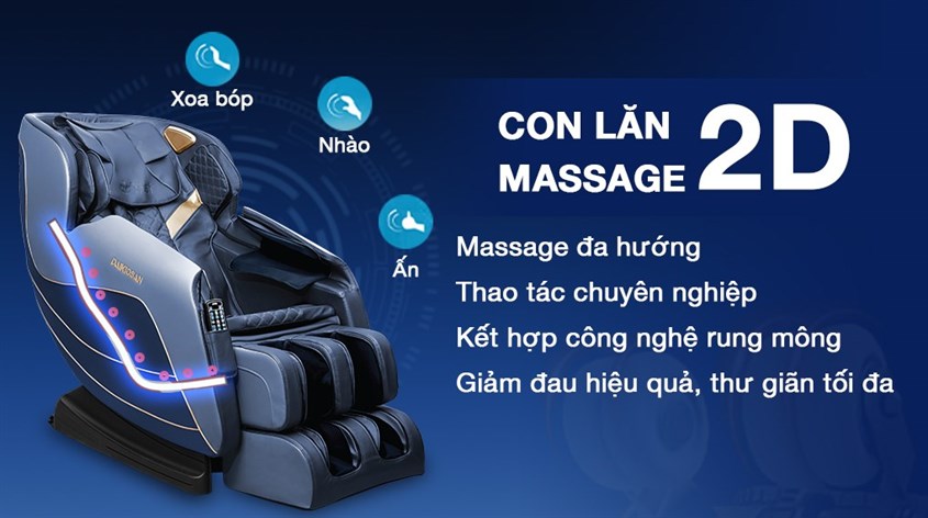 Ghế massage Daikiosan DKGM-00005 sở hữu con lăn tích hợp tính năng Scan Body giúp xua tan cơn đau nhanh chóng