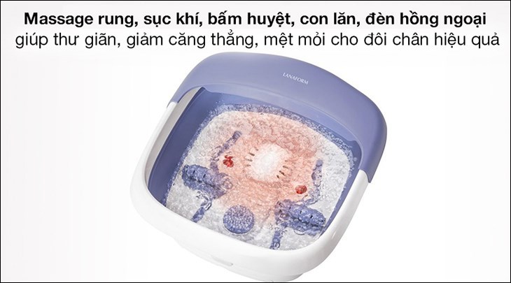 Bồn ngâm massage chân Lanaform LA110416 có khả năng bấm huyệt giúp việc lưu thông máu tốt hơn