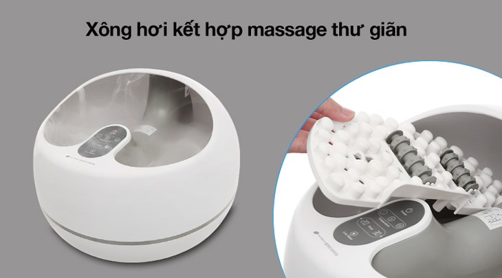 Bồn ngâm massage xông hơi chân Rio Beauty FTBH9 được tích hợp con lăn và đế hình viên sỏi ở đáy bồn xông giúp làm giảm đau nhức xương khớp nhanh chóng