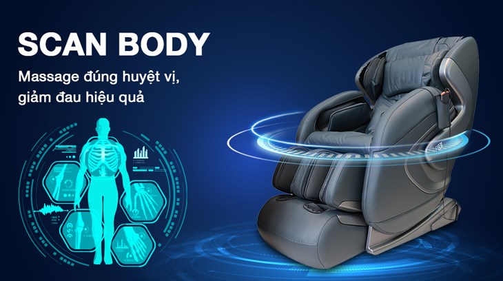 Ghế Massage Fuji Luxury FJ 686 được tích hợp chức năng Scan Body giúp nhận diện chính xác các vị trí cần massage