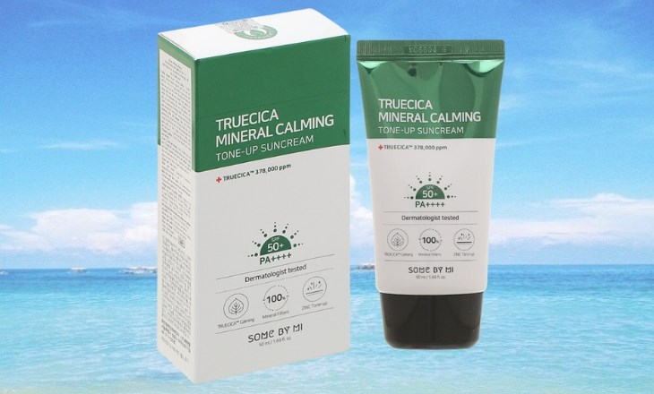 Kem chống nắng làm dịu da kích ứng Some By Mi Truecica Mineral Calming Tone-up SPF50+ PA++++ 50 ml dịu nhẹ, phù hợp cho cả làn da dầu mụn