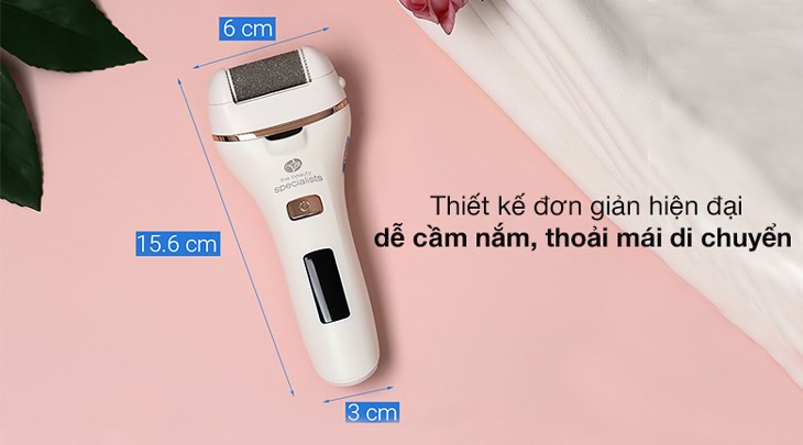 Máy mài gót chân tẩy da chết Rio PEDI4 có thiết kế nhỏ gọn, trọng lượng nhẹ 300g dễ dàng cầm nắm và mang theo bên mình đi bất cứ nơi đâu