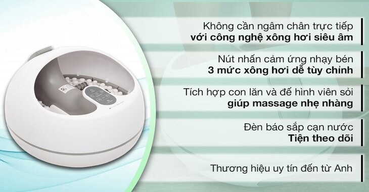 Bồn ngâm massage xông hơi chân Rio Beauty FTBH9 sử dụng công nghệ xông hơi mang lại hiệu quả cao