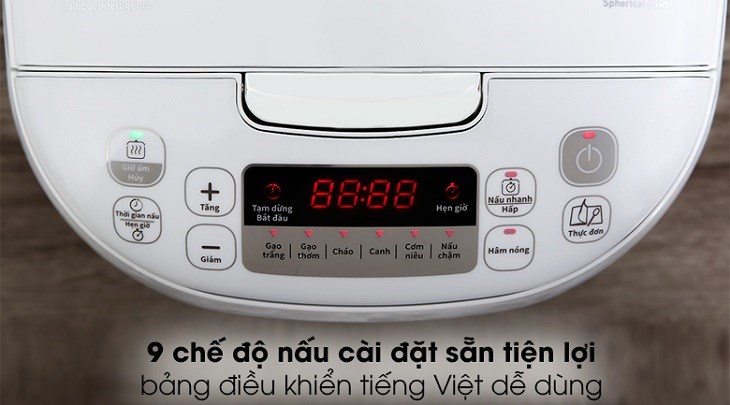 Nồi cơm điện tử Tefal 1.8 lít RK752168 có bảng điều khiển nút nhấn điện tử nhạy bén, 9 chế độ nấu cài đặt sẵn tiện lợi