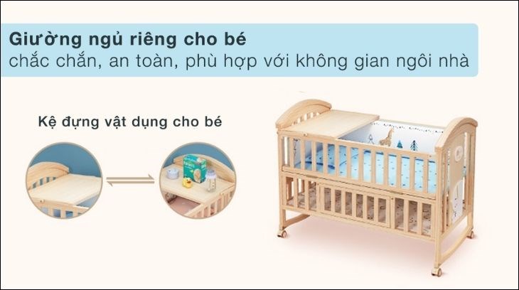 Nôi cũi HAKAWA sở hữu thiết kế đẹp mắt và dễ dàng tháo lắp