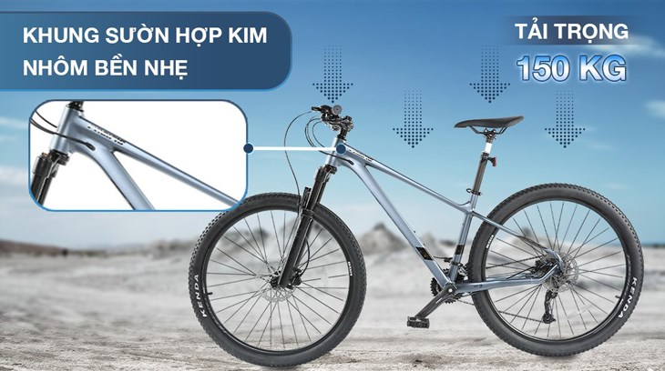 Khung sườn xe đạp địa hình MTB Pacific Carmeron 5.0 27.5 inch được làm từ hợp kim nhôm bền nhẹ chịu được tải trọng 150kg