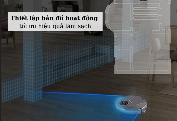 Robot hút bụi lau nhà Shimono ZK808 định vị và lập bản đồ trực quan nhờ công nghệ điều hướng vSLAM