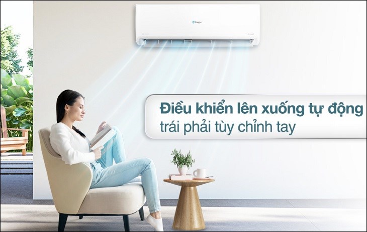 Máy lạnh Casper Inverter 1 HP GC-09IS35 có cánh đảo gió lên xuống tự động nhưng trái phải tùy chỉnh tay