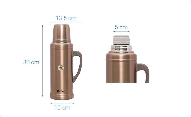 Bình giữ nhiệt inox 1200 ml Delites BT006 có dung tích lớn phù hợp cho các bé tham gia các hoạt động ngoài trời