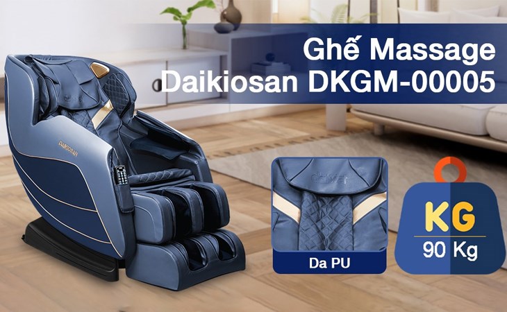 Ghế massage Daikiosan DKGM-00005 được làm từ da PU mềm mịn, mang lại cảm giác êm ái cho bạn khi ngồi