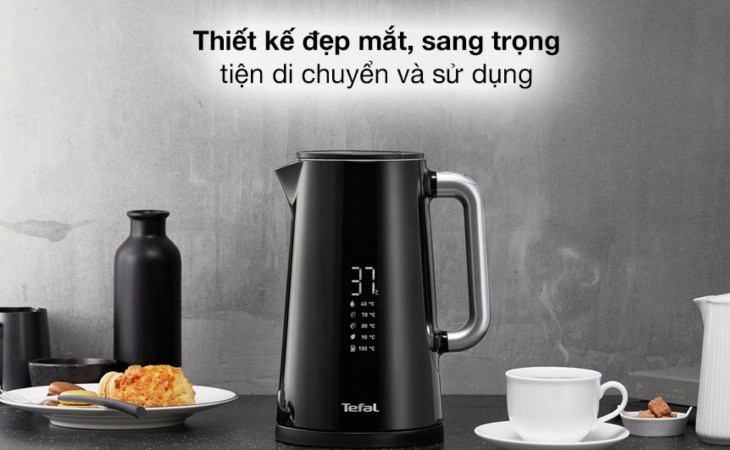 Bình đun siêu tốc Tefal KO850810 có thiết kế sang trọng, giúp làm tăng vẻ đẹp không gian bếp 