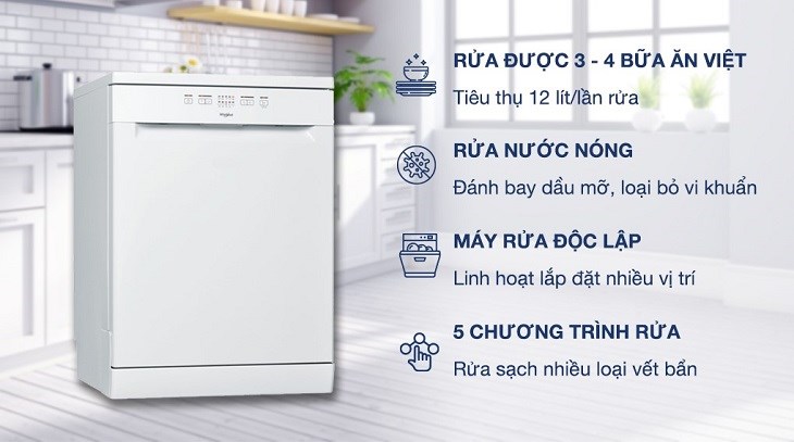 Máy rửa chén độc lập Whirlpool WFE 2B19