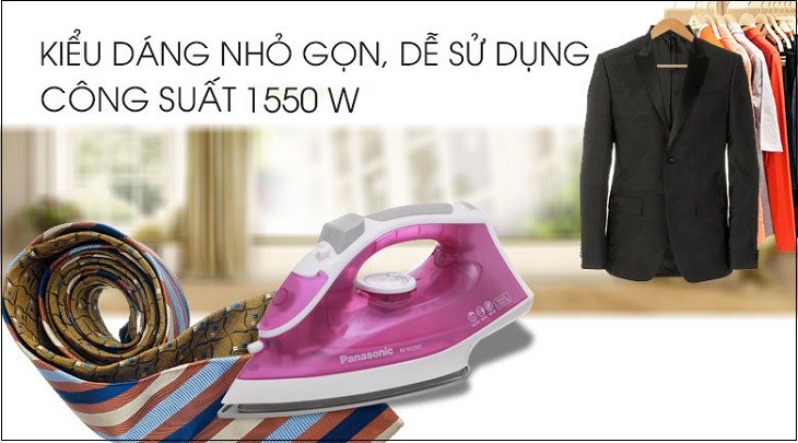 Bàn ủi hơi nước Panasonic NI-M250TPRA 1550W có kiểu dáng nhỏ gọn, dễ cầm tay và thao tác