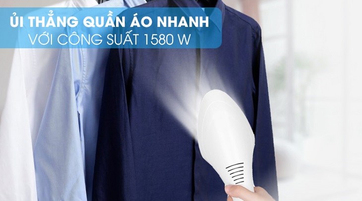 Bàn ủi hơi nước đứng Kangaroo KG-75B8 1580W có công suất 1580W, giúp ủi thẳng nhanh quần áo