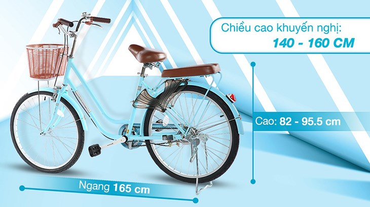 Xe đạp đường phố City Thống Nhất LD 24-02 24 inch được trang bị chiều cao phù hợp với phái nữ