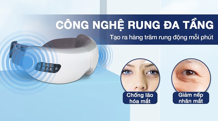 Máy Massage Mắt Fuji Luxury FJ S650 được trang bị công nghệ rung đa tầng giúp chống lão hóa vùng da quanh mắt hiệu quả