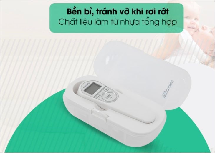 Nhiệt kế điện tử hồng ngoại Microlife NC200 có vỏ bằng nhựa tổng hợp hạn chế nứt vỡ khi rơi rớt