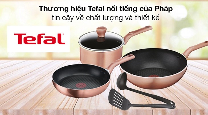 Bộ quánh chảo sạn vá nhôm chống dính Tefal G803S695 đến từ thương hiệu nổi tiếng của Pháp, yên tâm về chất lượng và mẫu mã sản phẩm