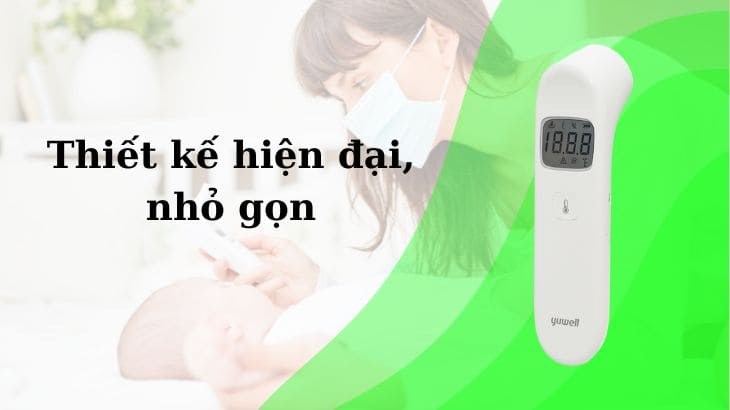 Nhiệt kế điện tử Yuwell sở hữu thiết kế nhỏ gọn, màu trắng tinh tế, sang trọng