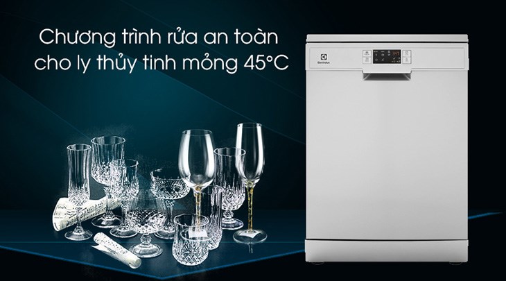 Chức năng rửa ly thủy tinh an toàn trên máy rửa chén độc lập Electrolux ESF5512LOX