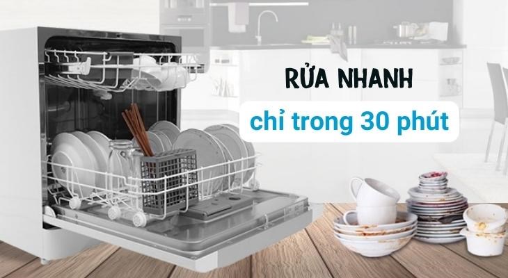 Chức năng rửa nhanh trên máy rửa chén mini Electrolux ESF6010BW