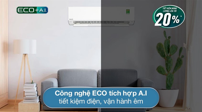 Chế độ AIECO hỗ trợ máy hoạt động êm ái, ổn định và tỏa ra luồng gió dễ chịu. 