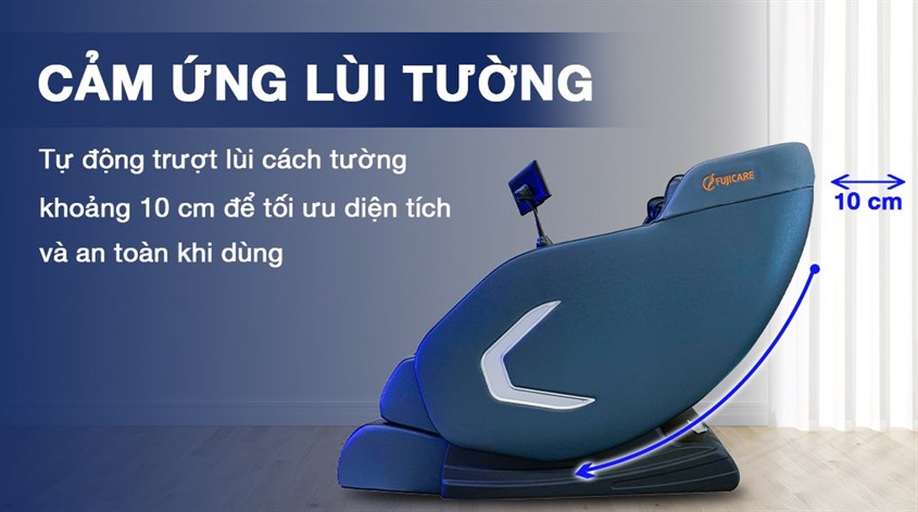 Ghế massage Fuji Care FC 999 tích hợp công nghệ cảm ứng lùi tường bảo vệ an toàn cho người dùng