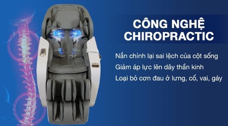 Công nghệ Chiropractic giúp hỗ trợ điều chỉnh cột sống mà không gây đau nhức.