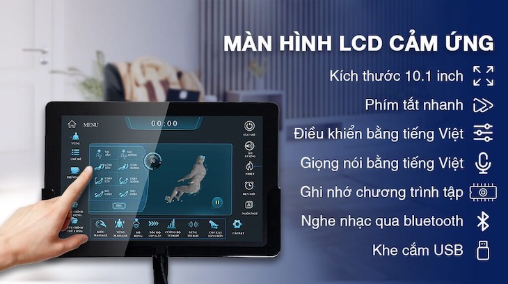 Ghế Massage Daikiosan DKGM-30004 tích hợp màn hình LCD cảm ứng hiện đại